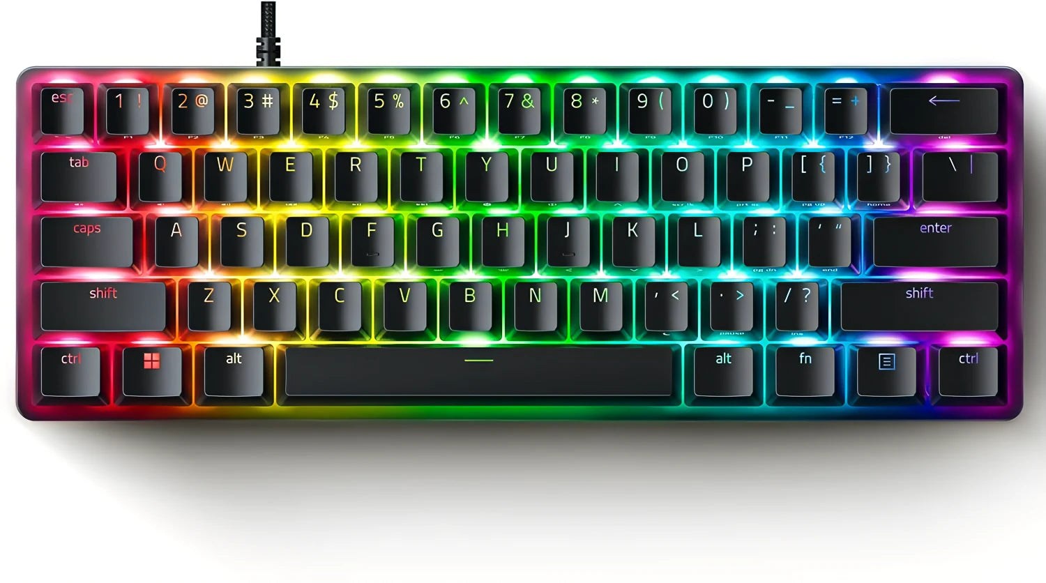 Razer Huntsman Mini Gaming Keyboard, Purple Switch, Chroma RGB, Black - Blink.sa.com