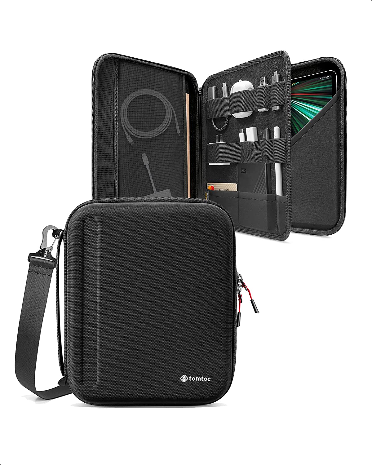 Tomtoc FancyCase-A06 iPad Case with Strap Black - Blink.sa.com