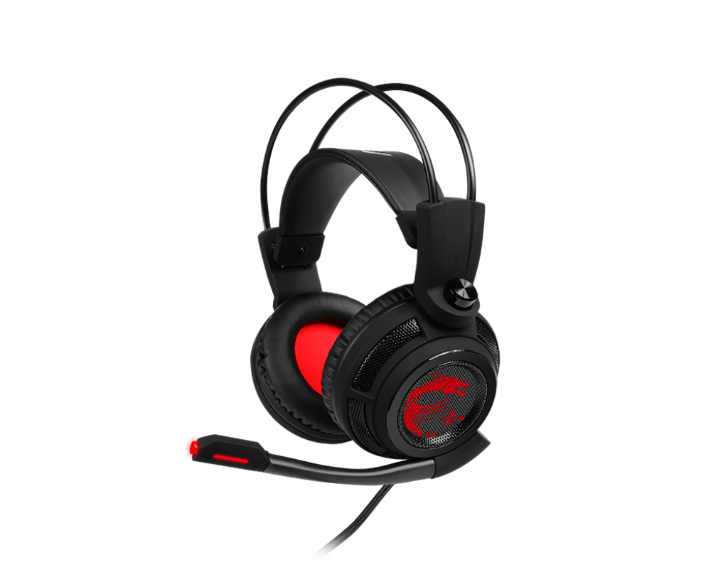 MSI DS502 Virtual 7.1 Surround Sound Gaming Headset with Microphone - Black/Red