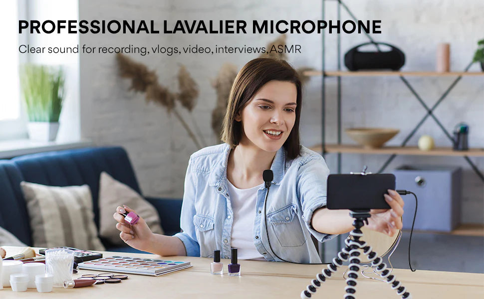 Maonocaster AU-100 Condenser Clip On Lavalier Microphone With Audio Cable - Black | Blink.sa