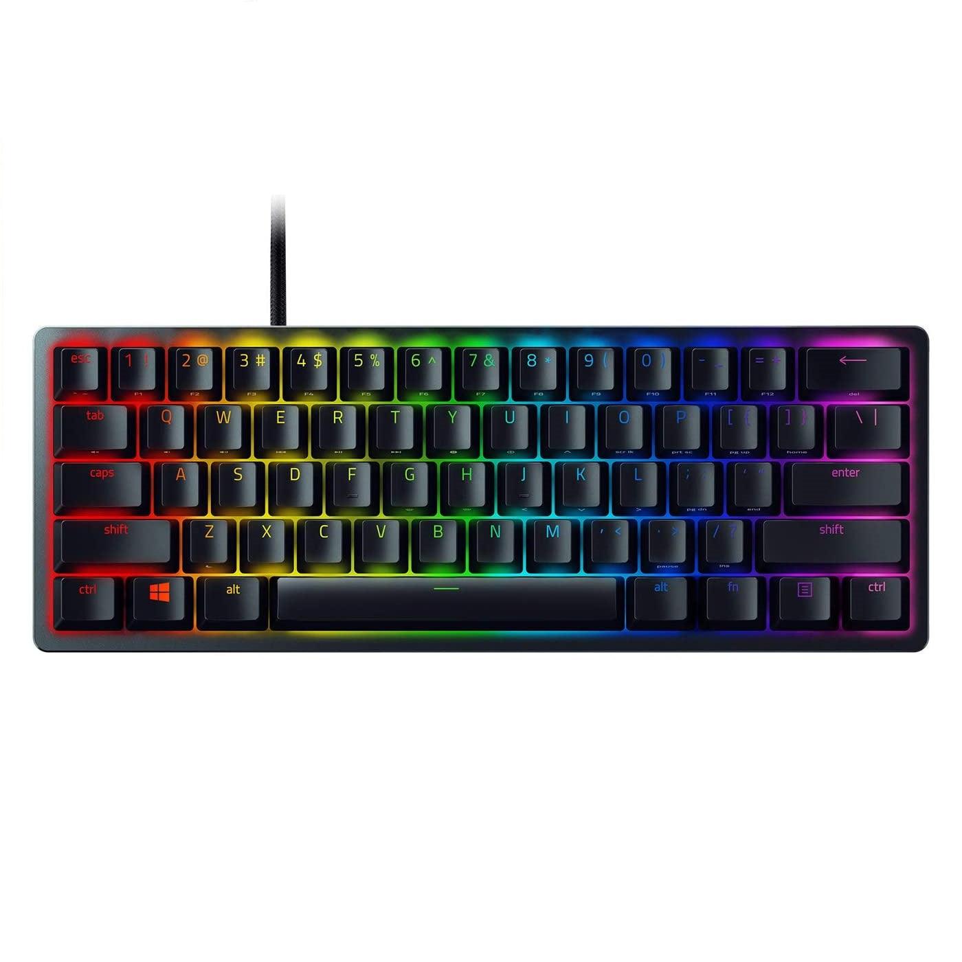 Razer Huntsman Mini 60% Gaming Keyboard: - Linear Optical Switches - Chroma RGB Lighting - PBT Keycaps - Classic Black - Blink Saudi