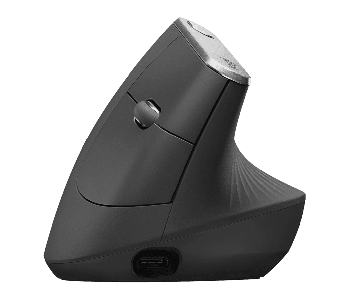 Logitech MX Vertical Wireless Mouse – Advanced Ergonomic Design Reduces Muscle Strain, Rechargeable - Graphite - Think24sa